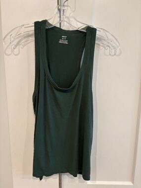 aerie Dark Green Ribbed-Trim Racer Back Tank Top. Size XS